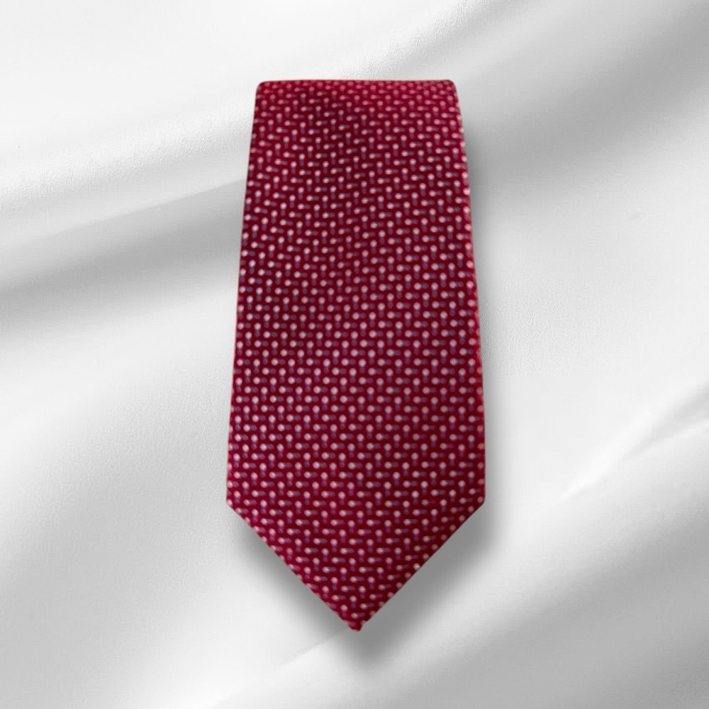 Enro Red Silk Tie Polka Dots